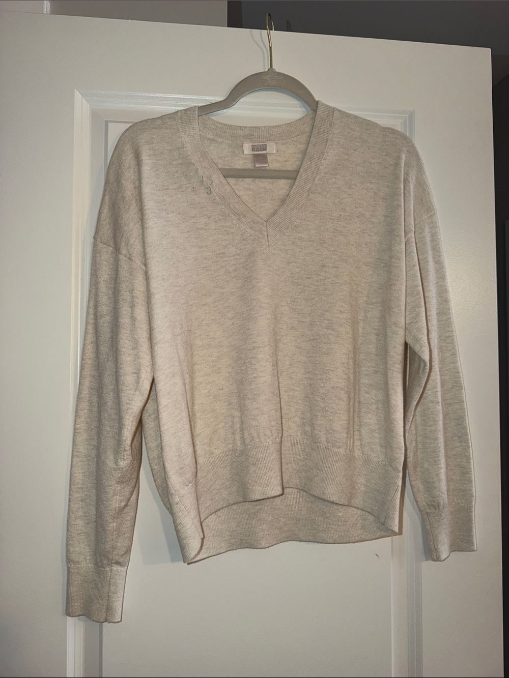 Women's V-Neck Lightweight Sweater - Cream